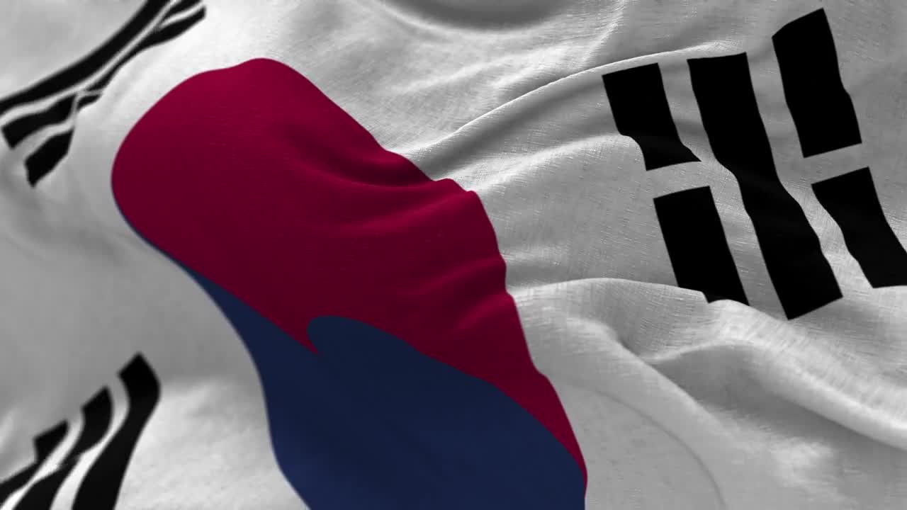 Free Video Stock South Korea Flag Waves In Slow Motion Closeup Live Wallpaper