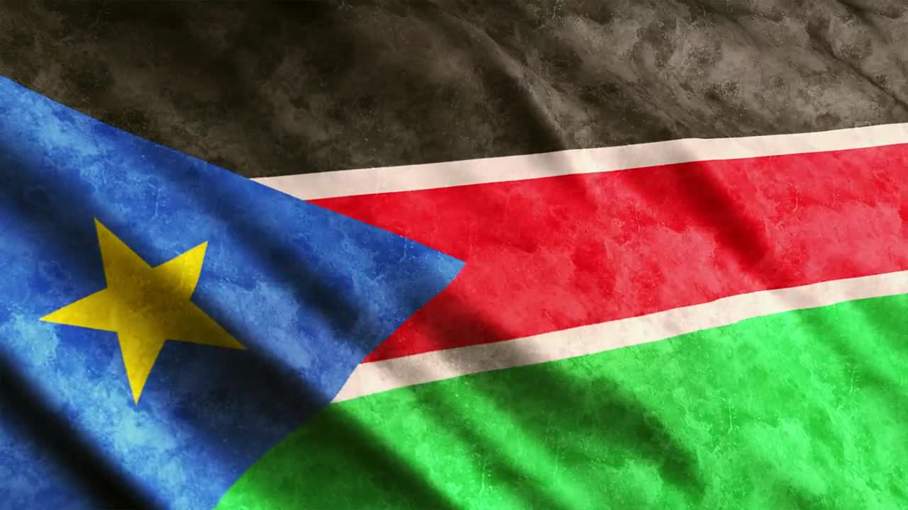 Free Video Stock South Sudan Flag In Africa Live Wallpaper