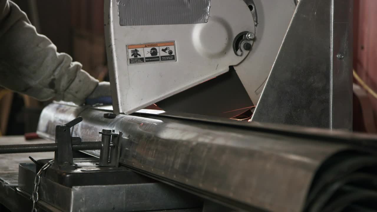 Free Video Stock Sparks From A Metal Saw At A Workshop Live Wallpaper