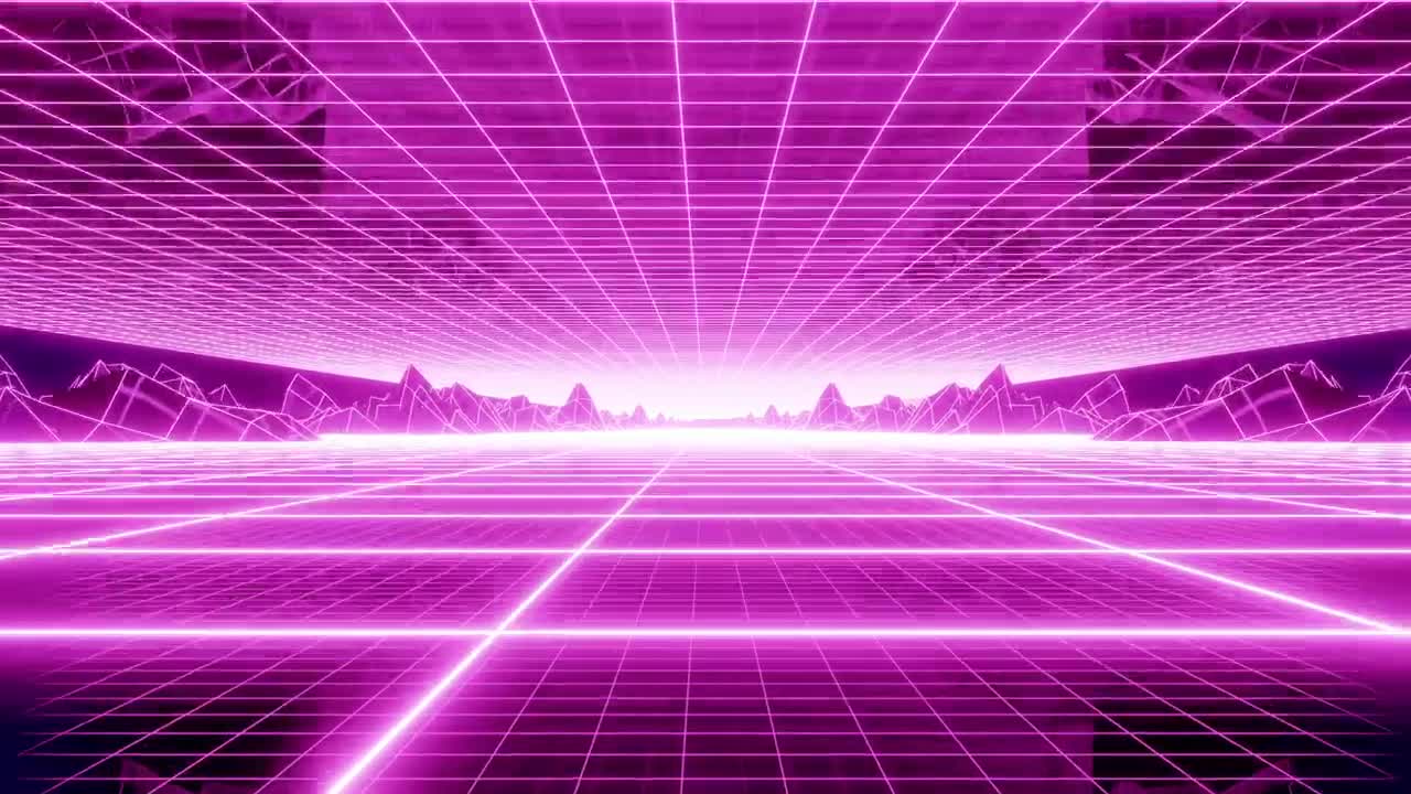 Free Video Stock Spectacular Cyberpunk Stage With Grid Floor Live Wallpaper