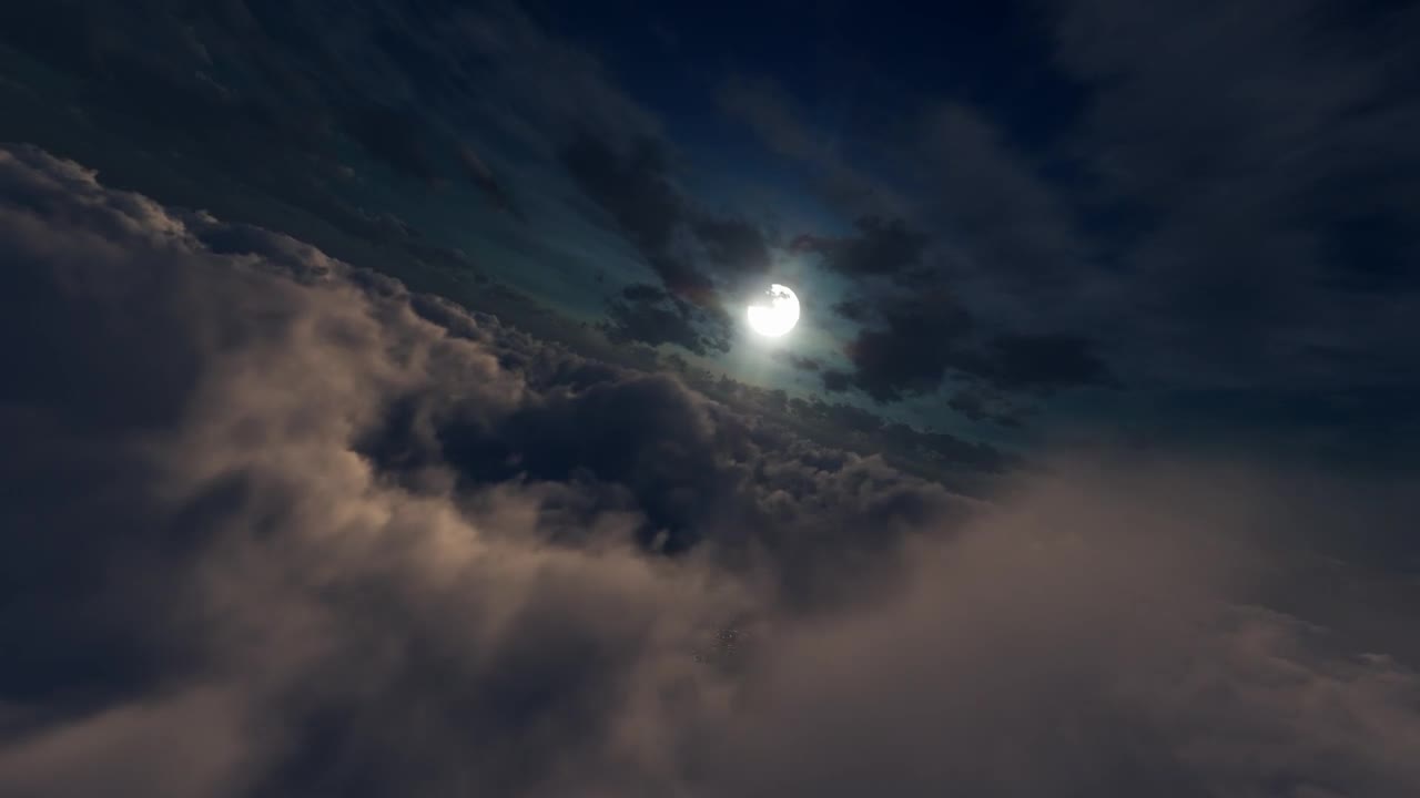 Free Video Stock Spectacular Flight Above The Clouds At Night Live Wallpaper