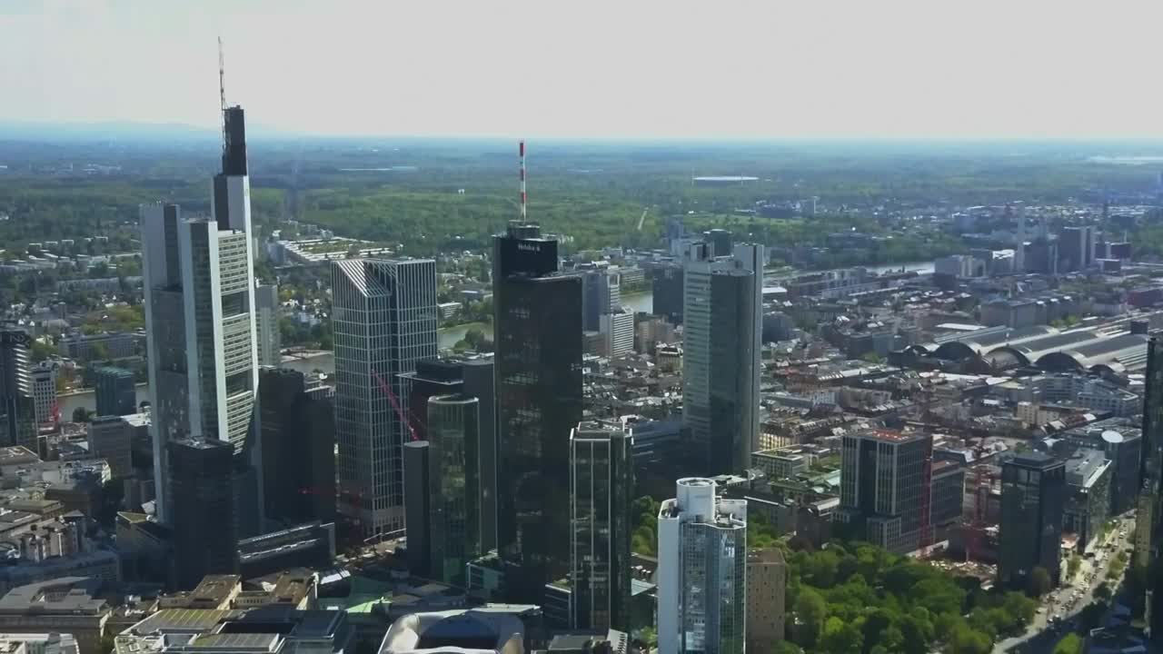 Free Video Stock Spectacular Skyscrapers In The City Of Frankfurt Live Wallpaper