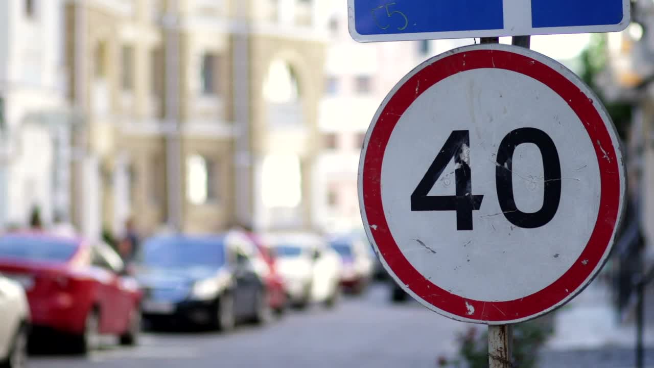 Free Video Stock Speed Limit Sign In The Street Live Wallpaper