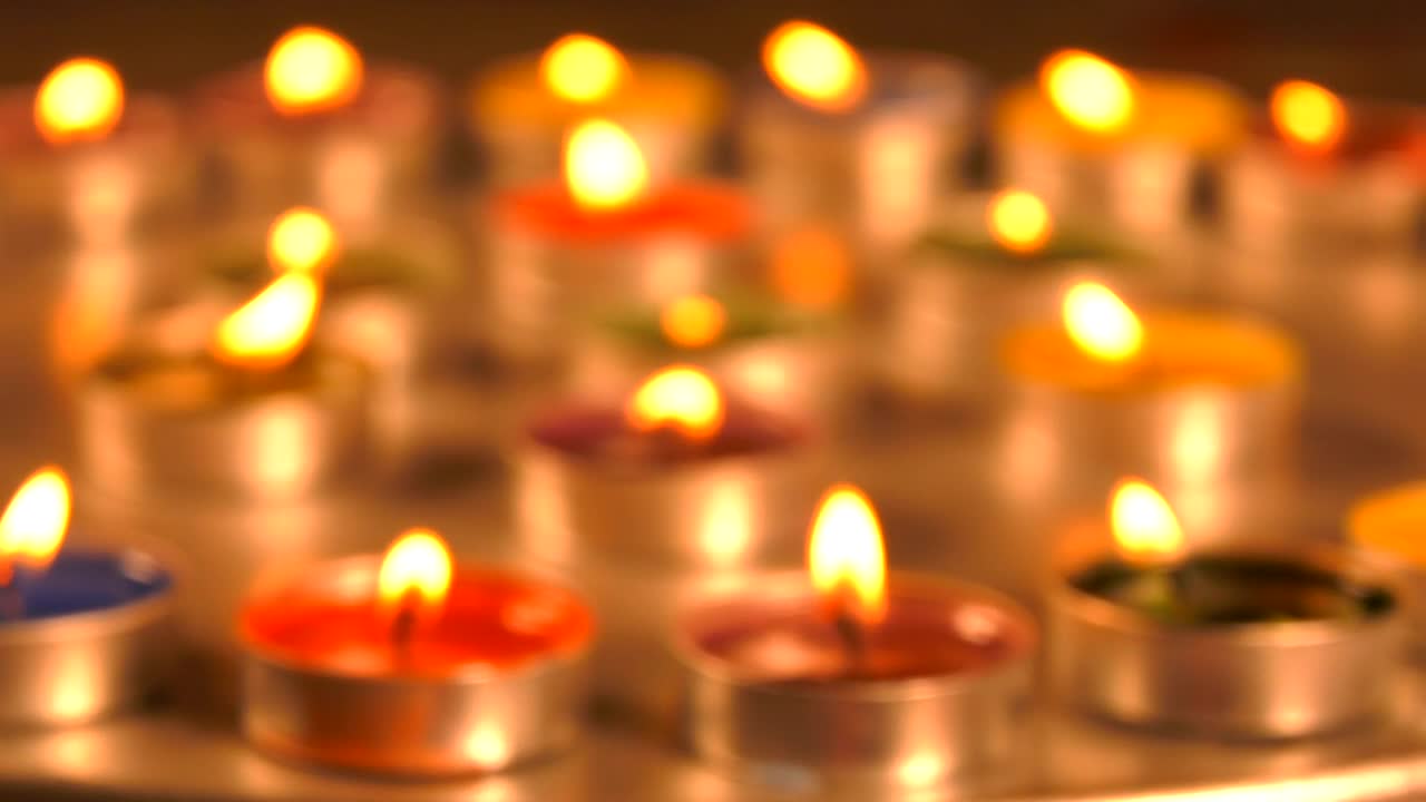 Free Video Stock Spiritual Stage Filled With Small Candles Live Wallpaper
