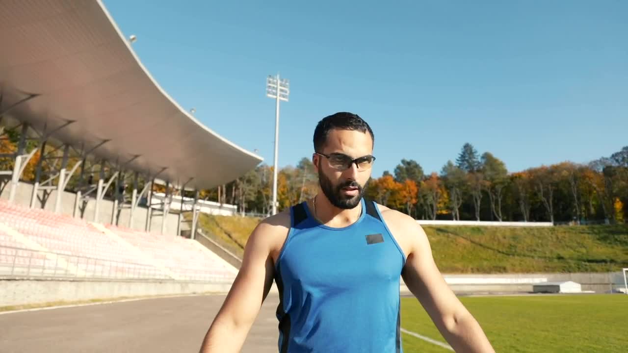 Free Video Stock Sportsman Instagram Influencer Warming Up Before Training Live Wallpaper