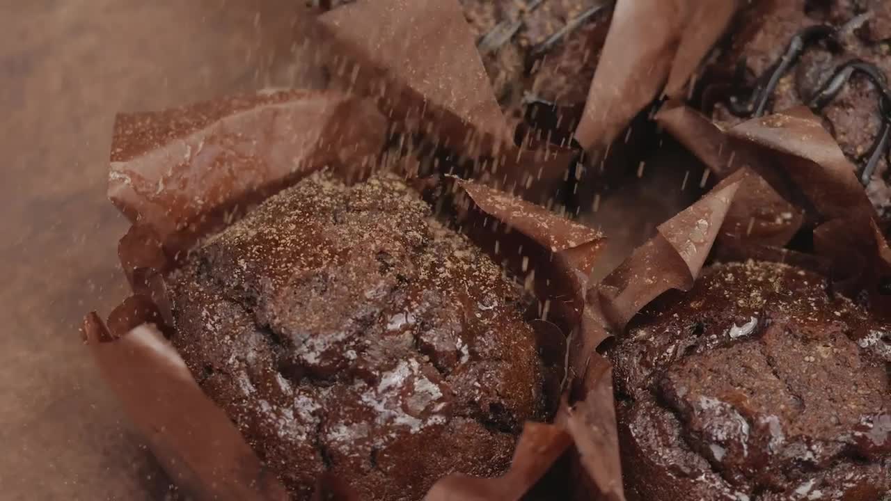 Free Video Stock Sprinkle Striped Chocolate Over Chocolate Cupcakes Live Wallpaper