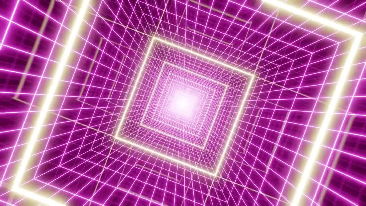 Free Video Stock Square Cyberpunk Tunnel With Purple Lasers Live Wallpaper