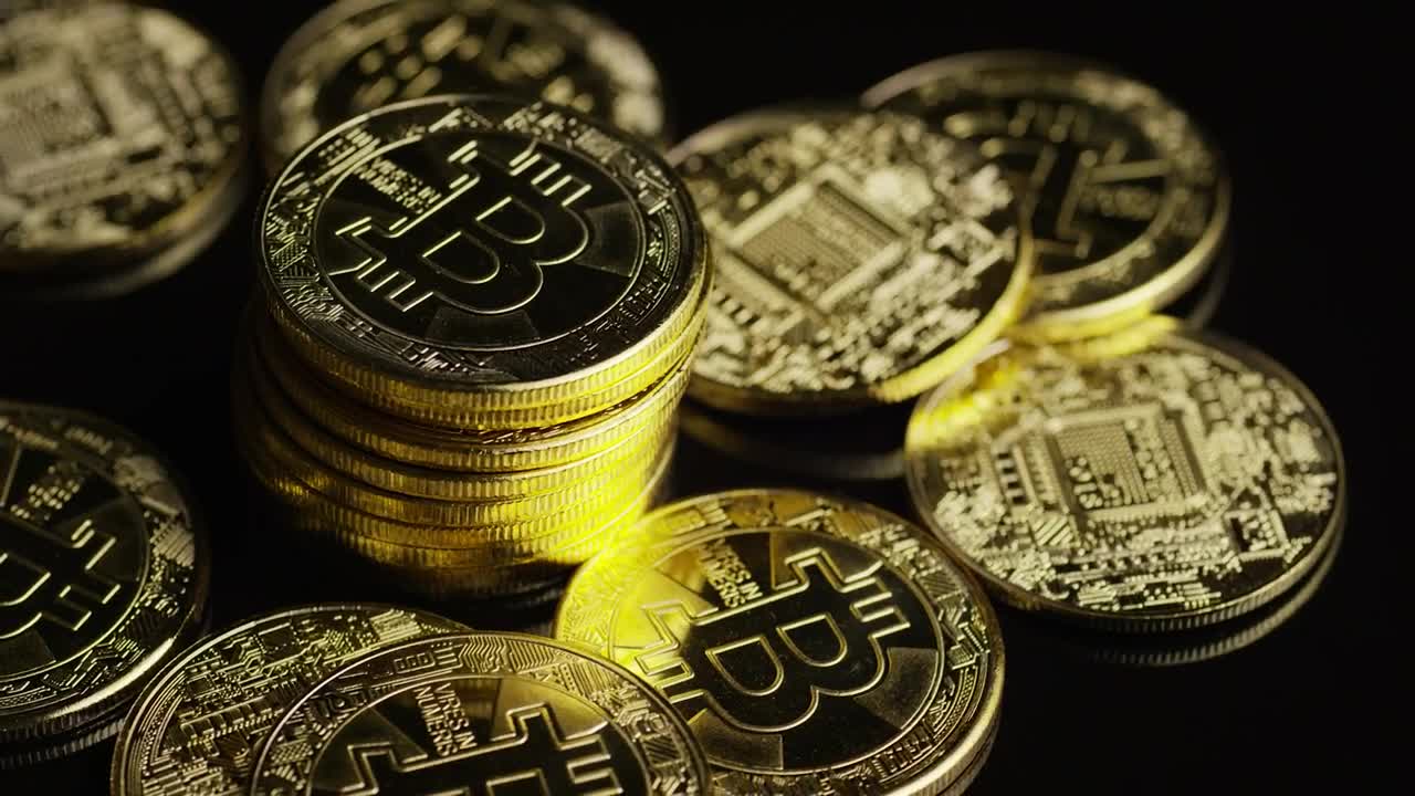 Free Video Stock Stack Of Bitcoins Rotating Live Wallpaper