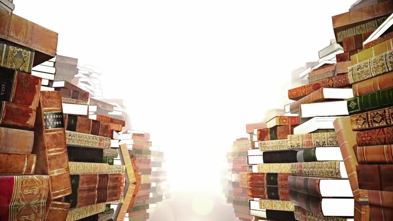 Free Video Stock Stacked Book Columns D Animation Live Wallpaper