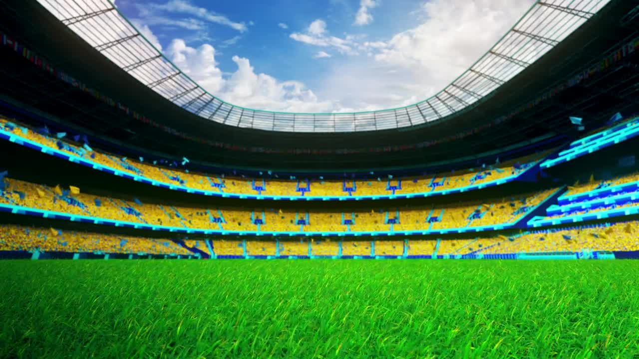 Free Video Stock Stadium Packed With Public Dressed In Yellow Uniform Live Wallpaper