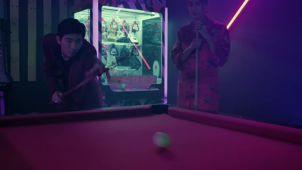 Free Video Stock Starting A Game Of Pool In A Game Room Live Wallpaper
