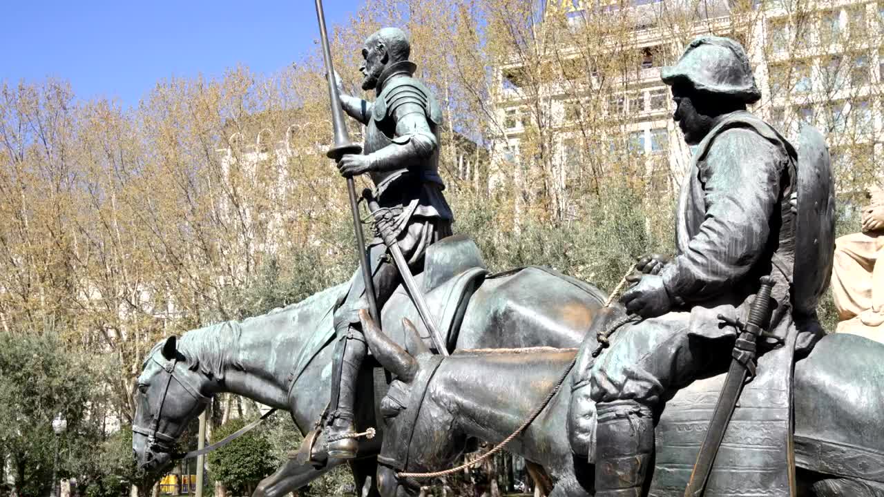 Free Video Stock Statues Of Don Quixote And Sancho Panza Live Wallpaper