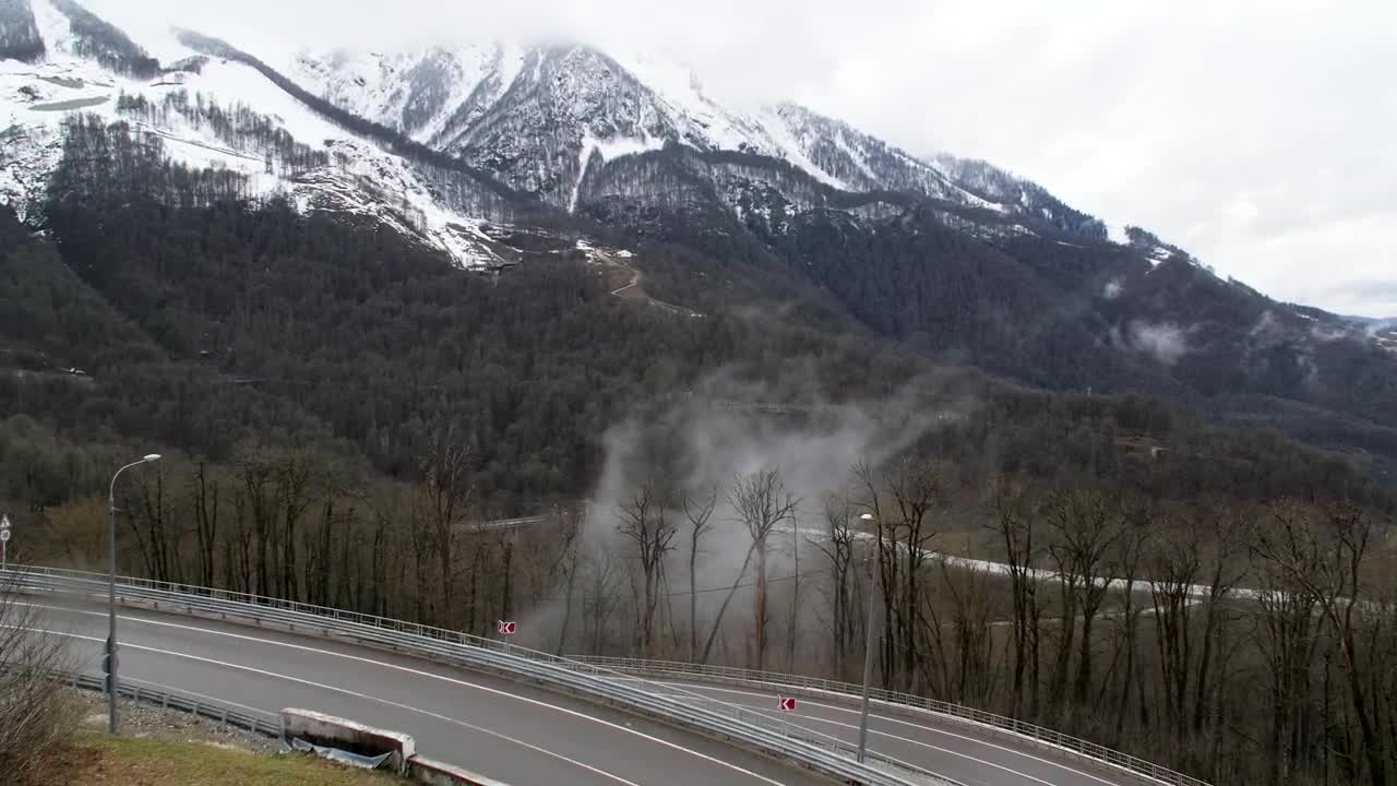 Free Video Stock Steam Rising From A Forest Road Live Wallpaper