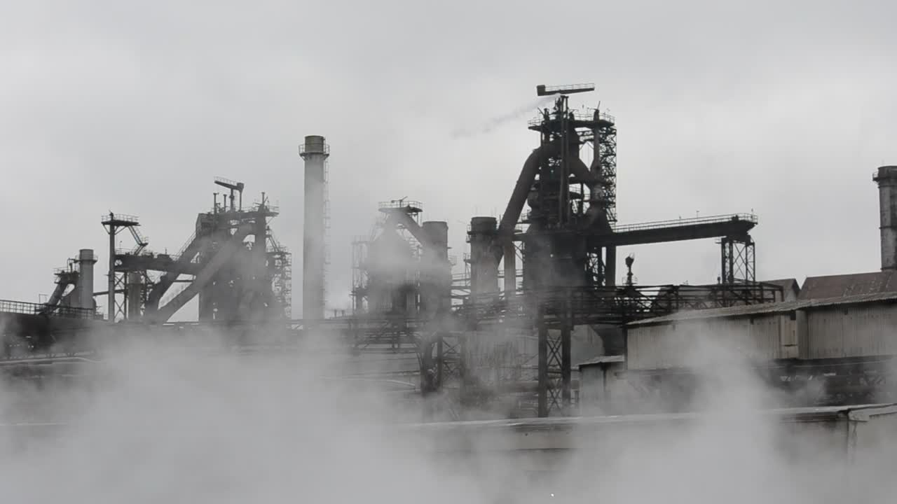 Free Video Stock Steam Rising From An Industrial Site Live Wallpaper