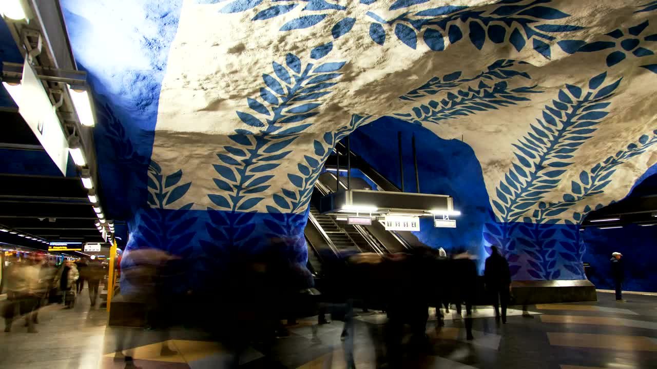 Free Video Stock Stockholm Escalators In Metro Station Live Wallpaper
