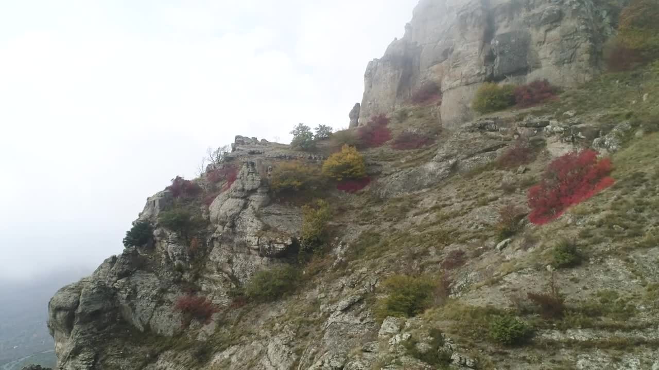Free Video Stock Stone Cliffs Covered By Mist Live Wallpaper
