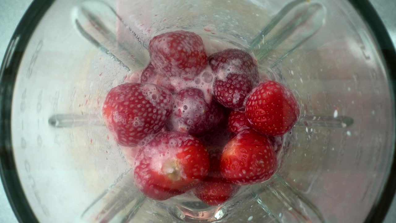 Free Video Stock Strawberries And Milk In A Blender Live Wallpaper
