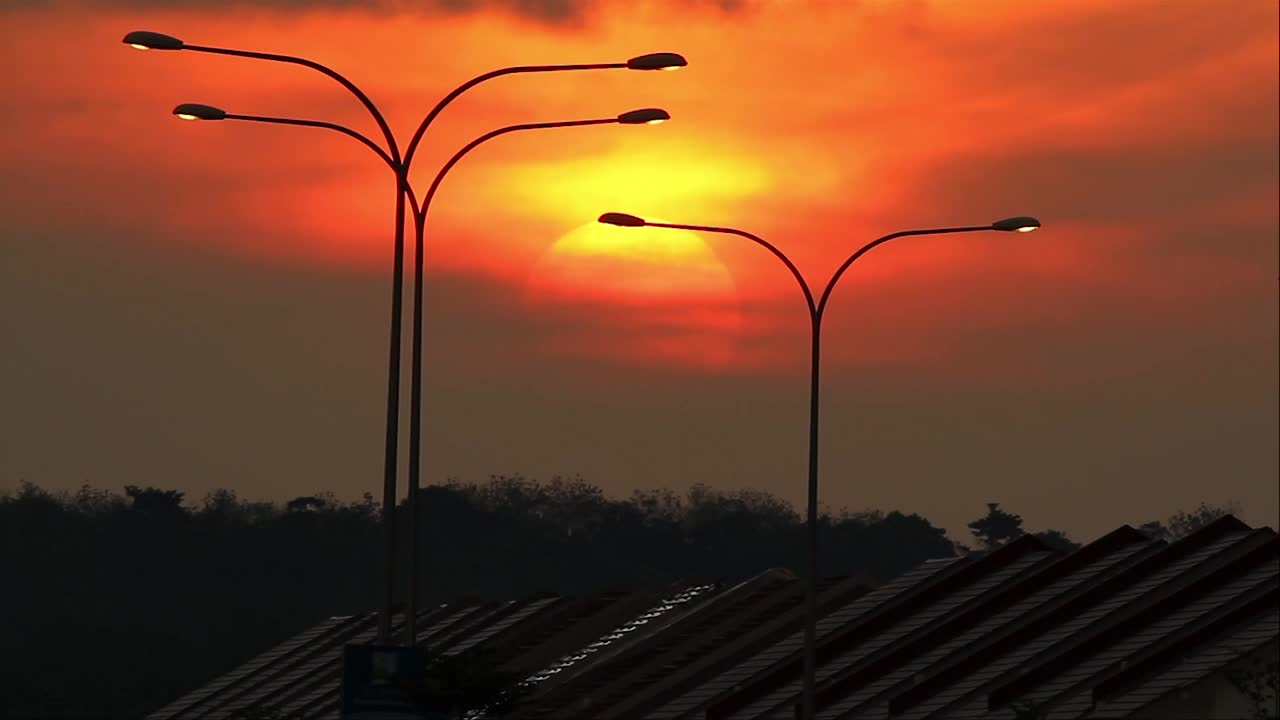 Free Video Stock Street Lights At Sunset Live Wallpaper