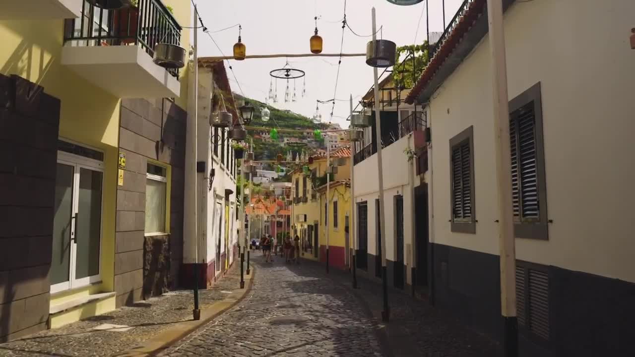 Free Video Stock Street Of A Tourist Town Live Wallpaper