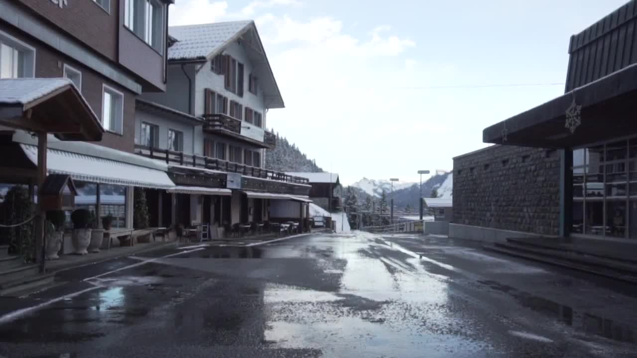 Free Video Stock Street Of A Town In Winter Live Wallpaper