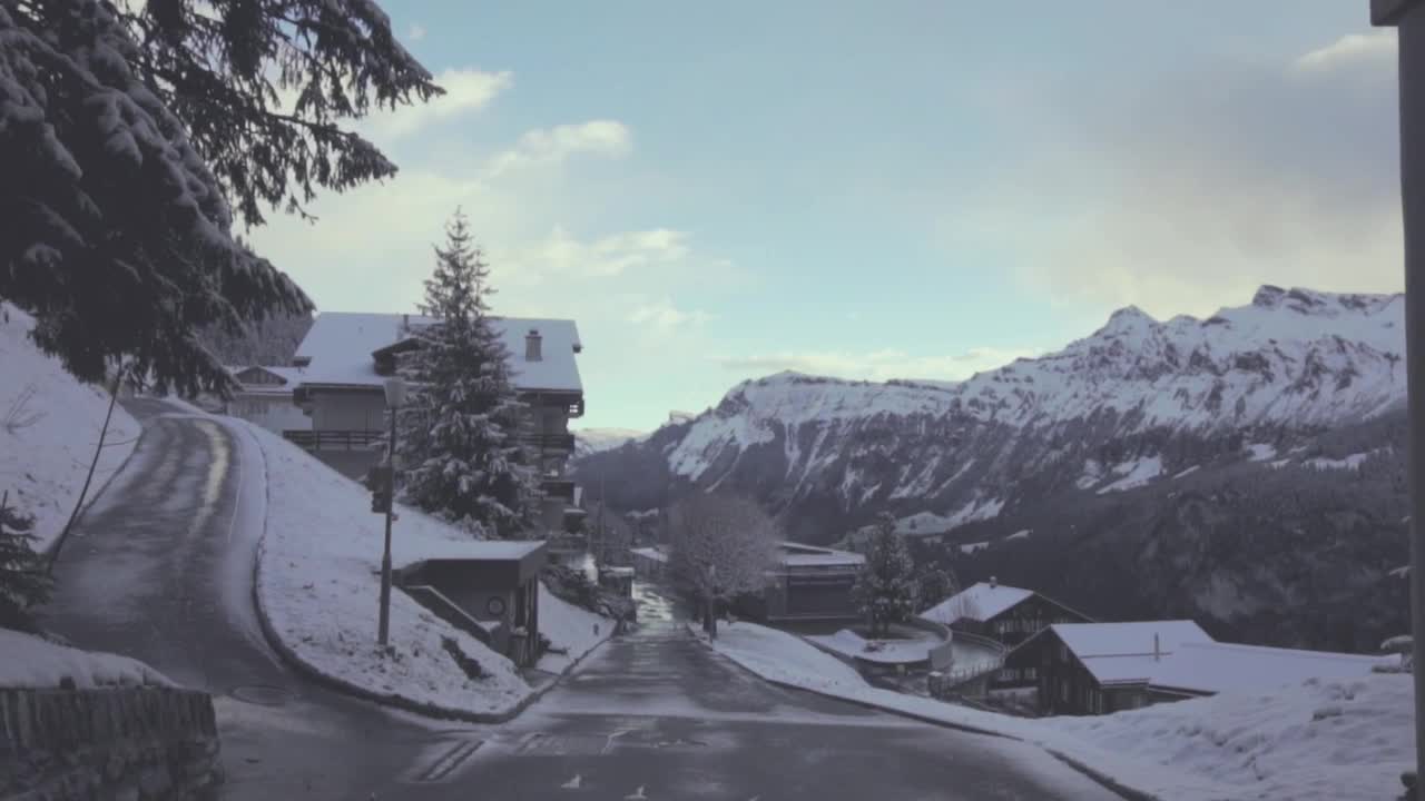 Free Video Stock Streets Of A Small Snow Covered City Live Wallpaper