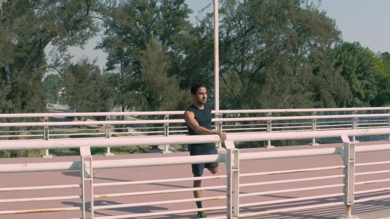 Free Video Stock Stretching The Body Outside Before Physical Activity Live Wallpaper