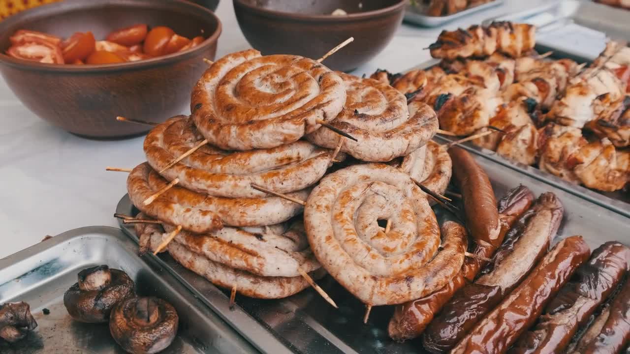 Free Video Stock Strips Of Meat Ready To Eat At The Market Live Wallpaper