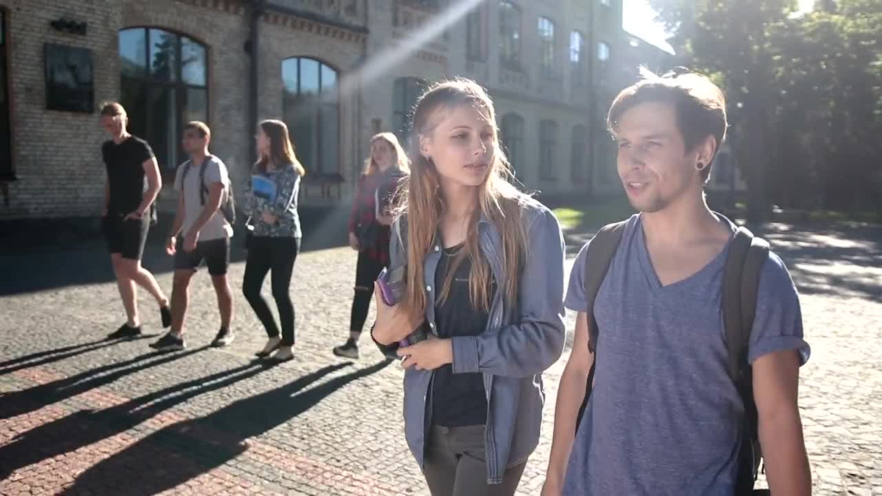 Free Video Stock Student Couple Walk Together Live Wallpaper