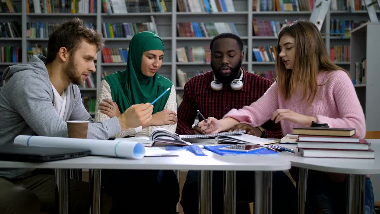 Free Video Stock Students Discussing Their Project Live Wallpaper