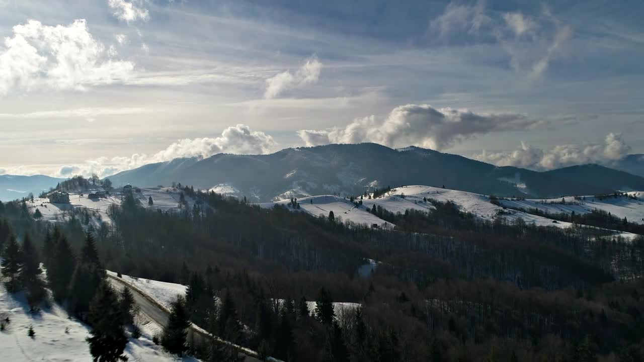 Free Video Stock Stunning Landscape Over A Cold Forest Live Wallpaper