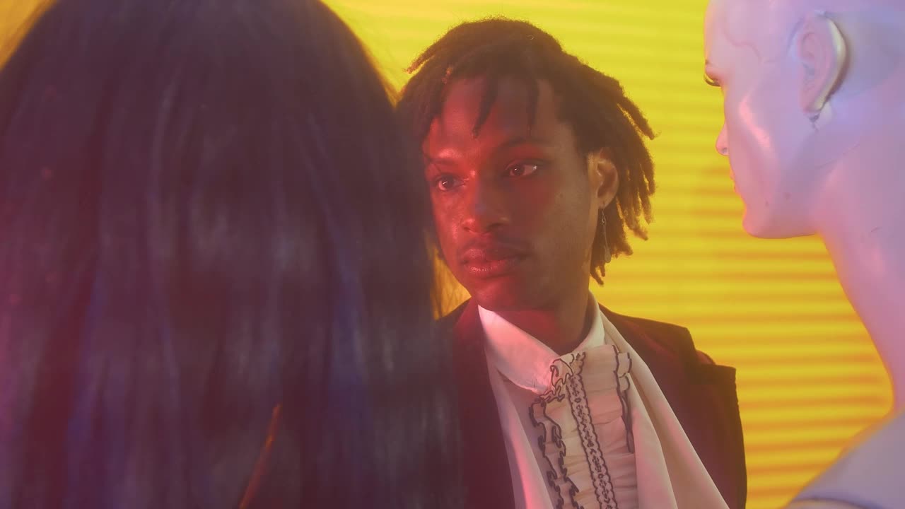 Free Video Stock Stylish Guy Looking At The Face At A Pair Of Live Wallpaper