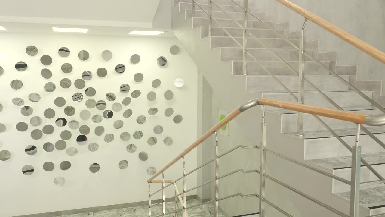 Free Video Stock Stylish Office Staircase With Mirrored Wall Live Wallpaper