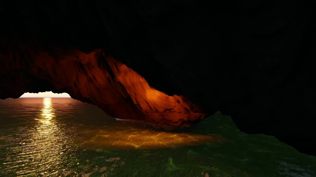 Free Video Stock Sunlight Entering A Cave In The Sea In D Live Wallpaper