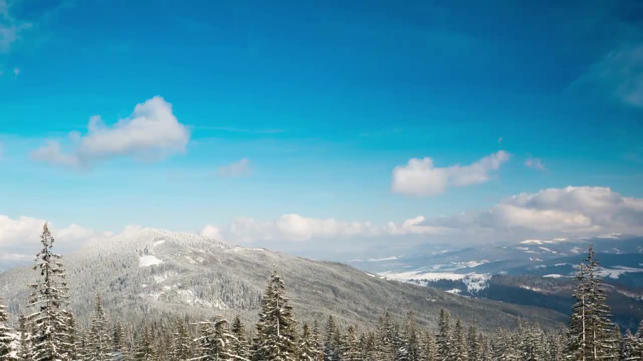 Free Video Stock Sunny Day In A Winter Mountain Time Lapse Live Wallpaper