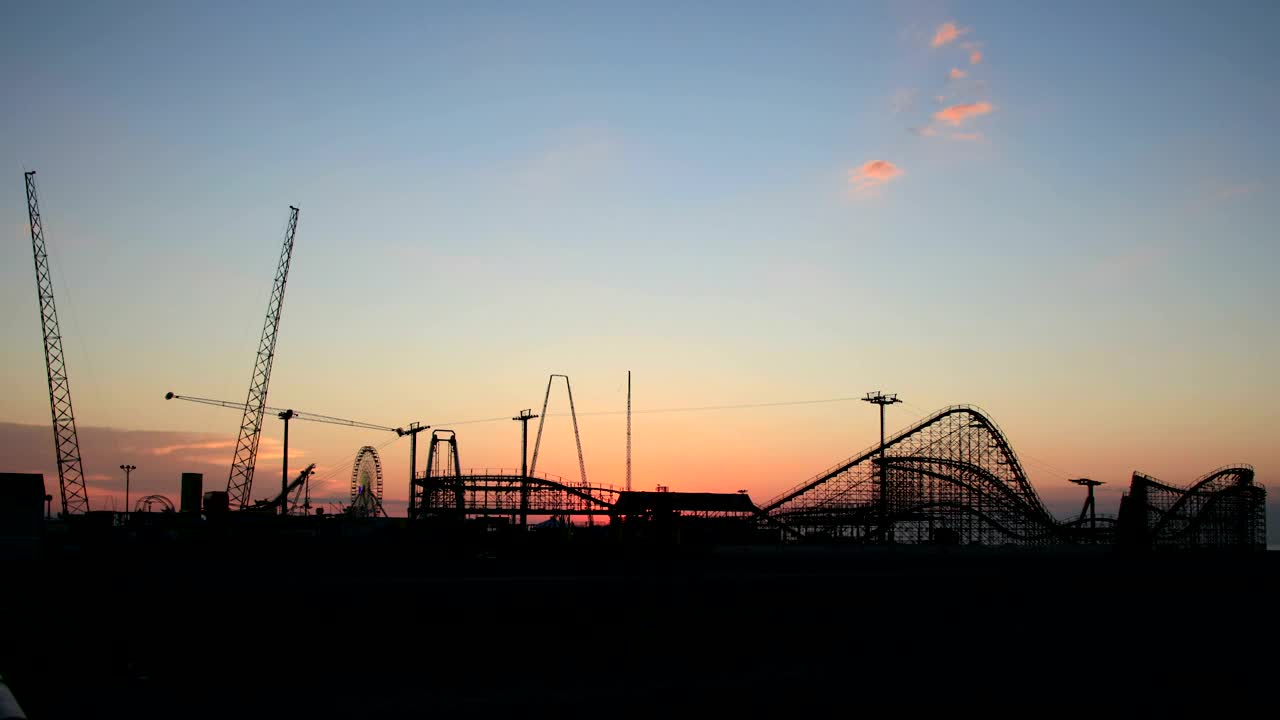 Free Video Stock Sunrise Above A Rollercoaster Live Wallpaper