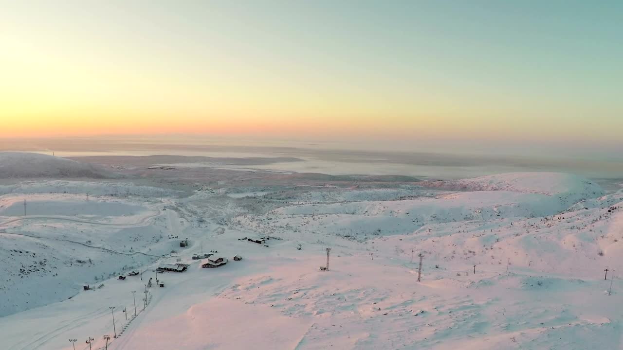 Free Video Stock Sunrise From A Snow Covered Mountain Live Wallpaper