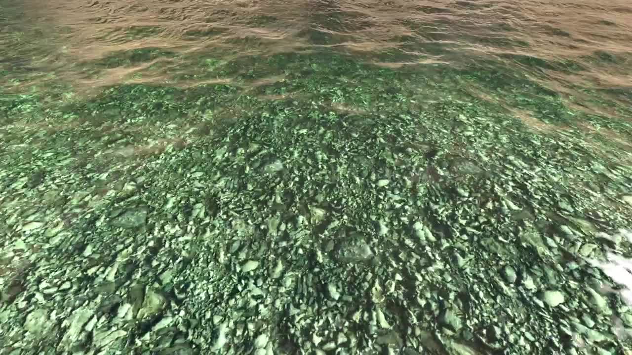 Free Video Stock transparent water flowing on a rocky bottom Live Wallpaper