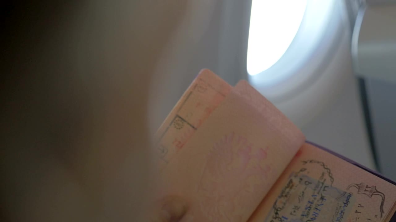 Free Video Stock travel stamps in a passport Live Wallpaper