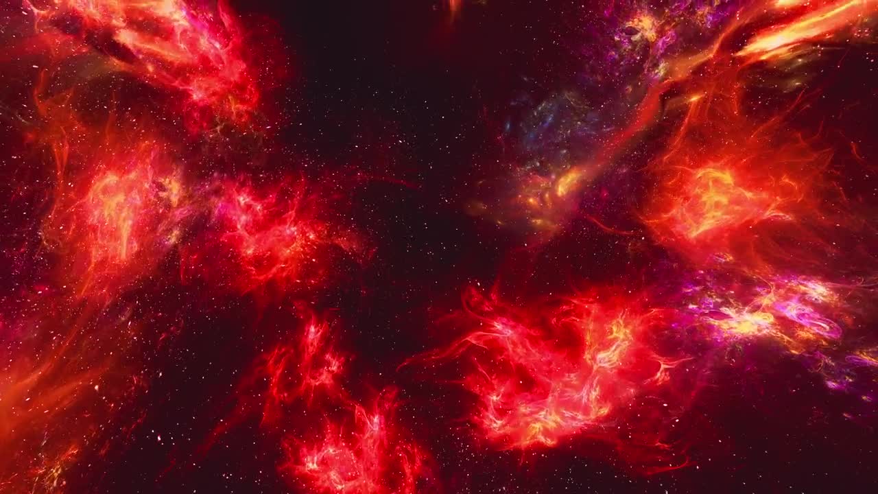 Free Video Stock traveled in d space among red nebulae like fire Live Wallpaper