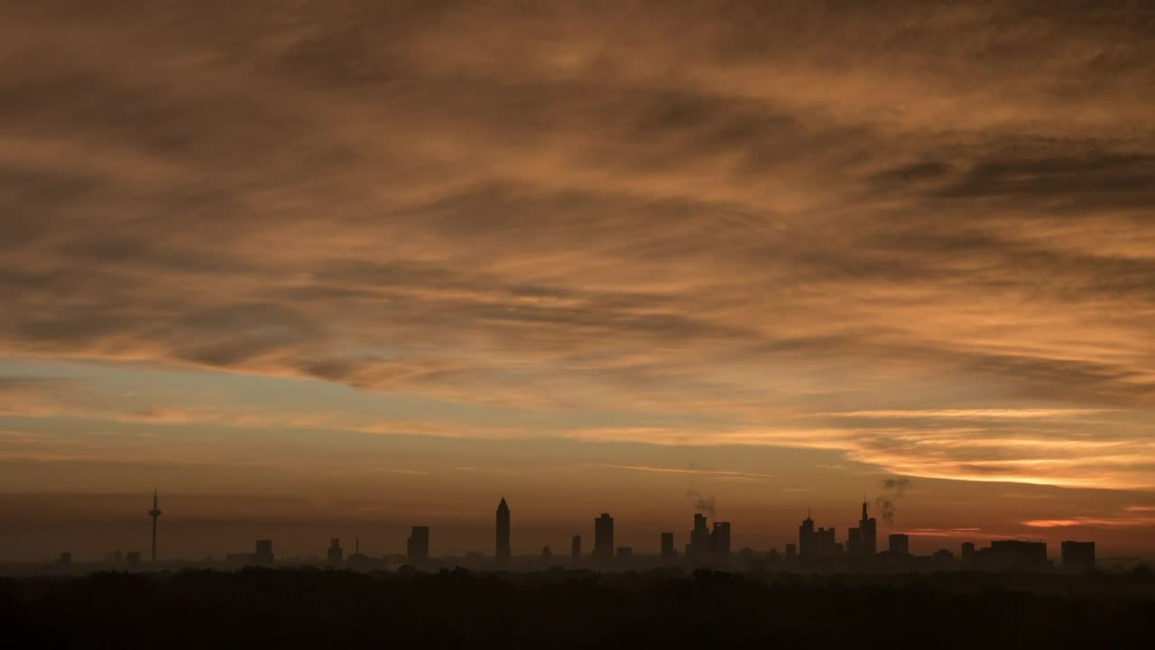 Free Video Stock sunrise over frankfurt Live Wallpaper