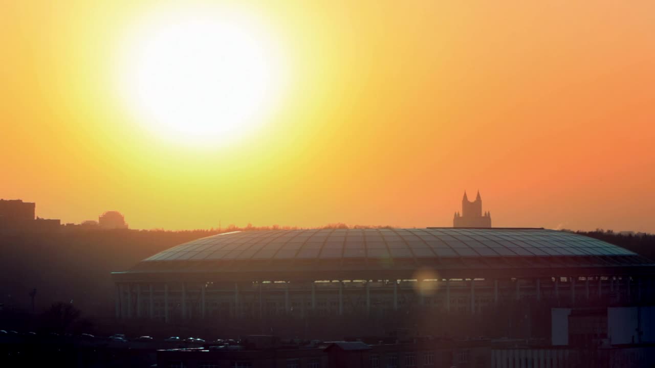 Free Video Stock sunset above a stadium Live Wallpaper