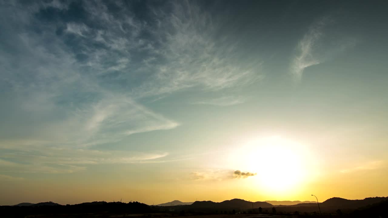 Free Video Stock sunset across the hills on a cool night Live Wallpaper