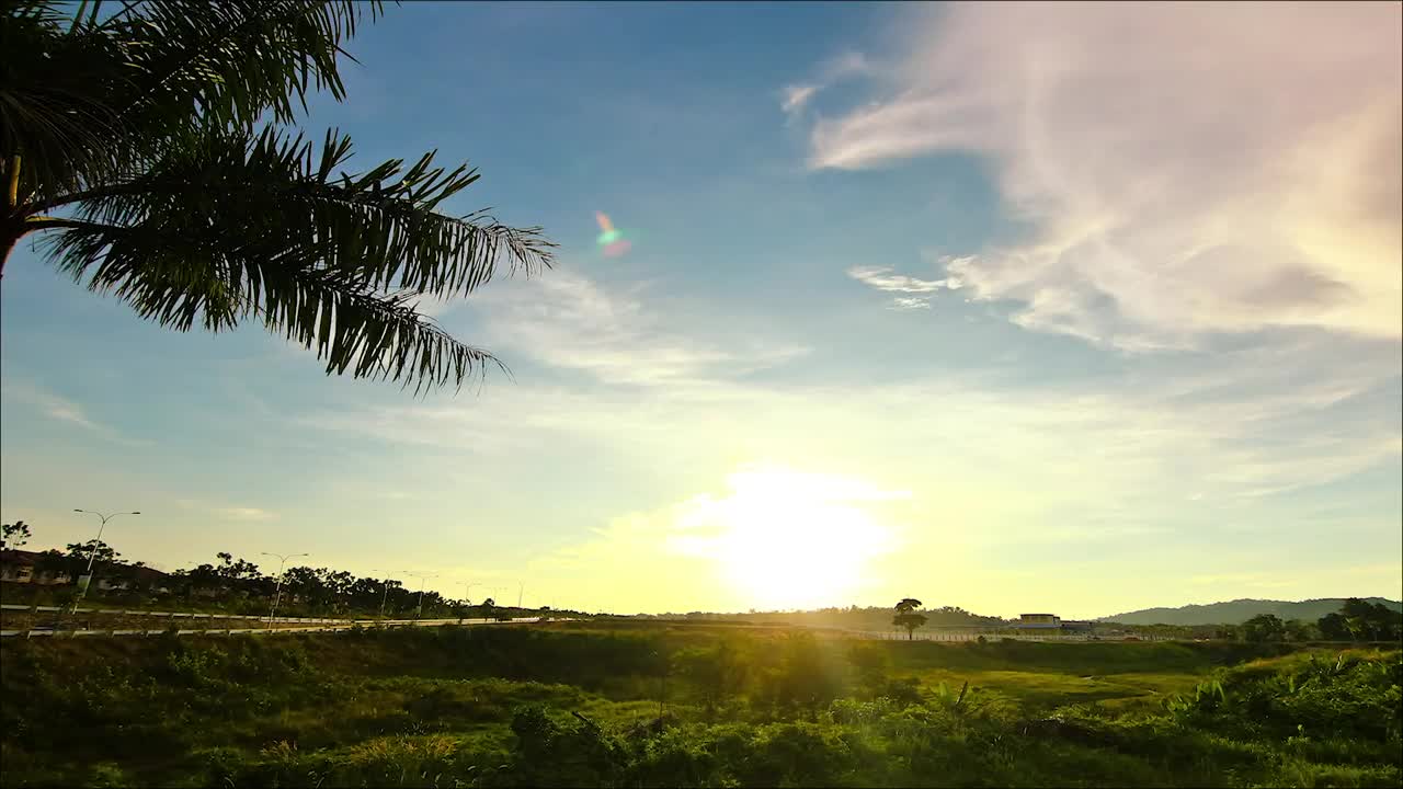 Free Video Stock sunset across vibrant farmland Live Wallpaper