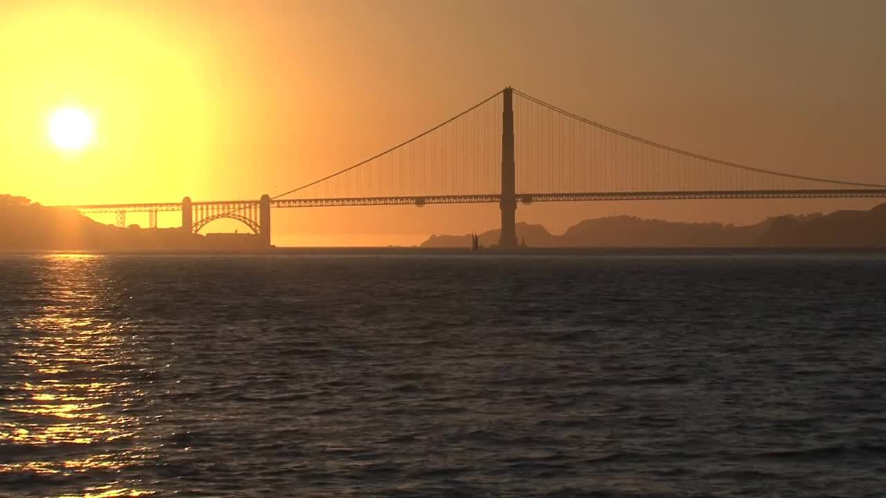 Free Video Stock sunset at the golden gate bridge Live Wallpaper