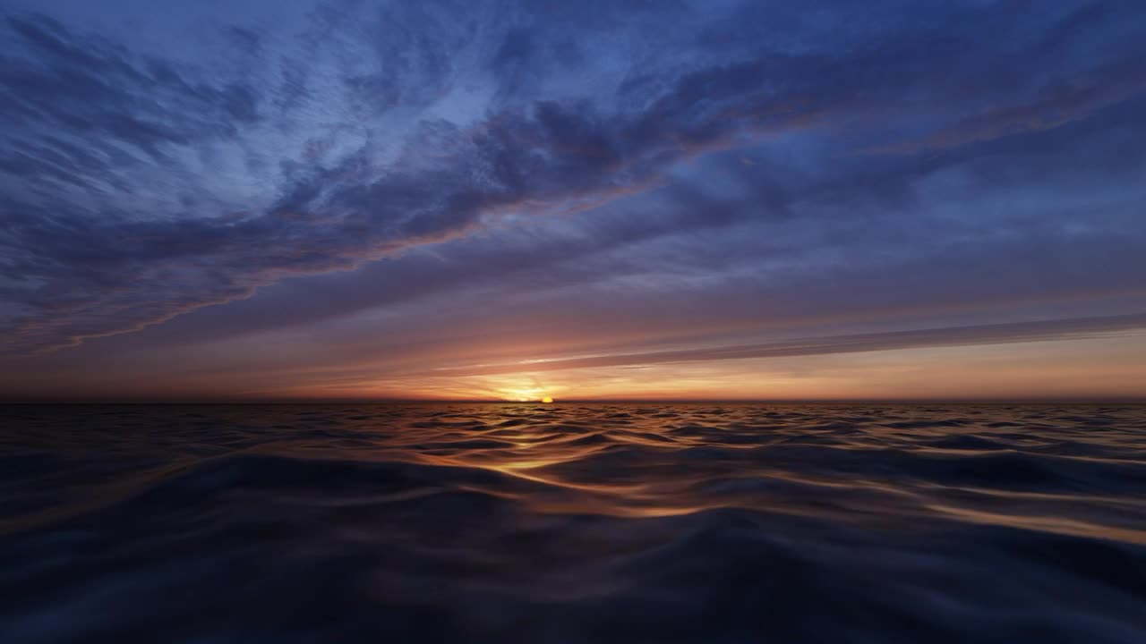 Free Video Stock sunset behind the waves of the sea Live Wallpaper