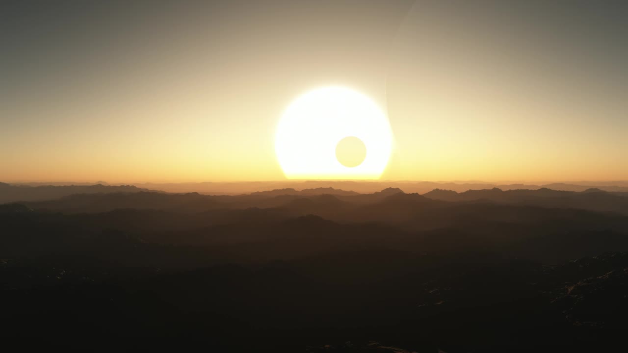Free Video Stock sunset between moons and silhouettes on an alien planet Live Wallpaper