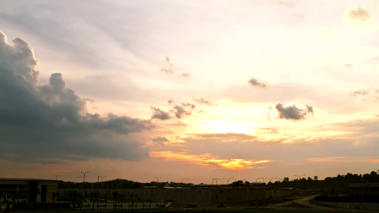 Free Video Stock sunset over the freeway Live Wallpaper