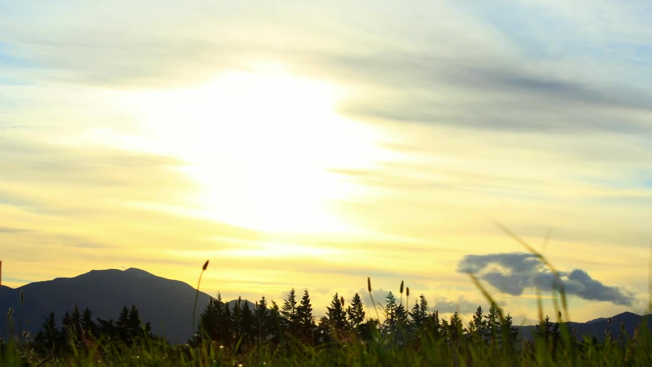 Free Video Stock sunset over the mountains Live Wallpaper