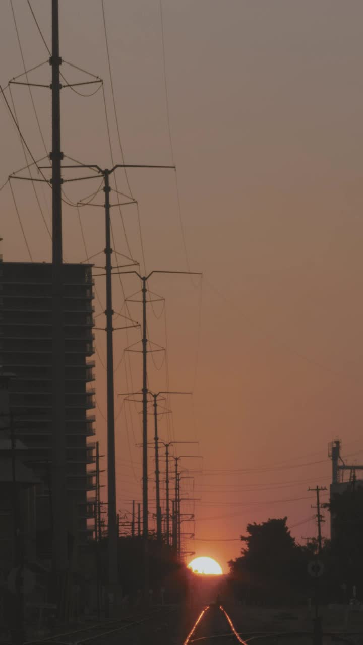 Free Video Stock sunset over train tracks Live Wallpaper