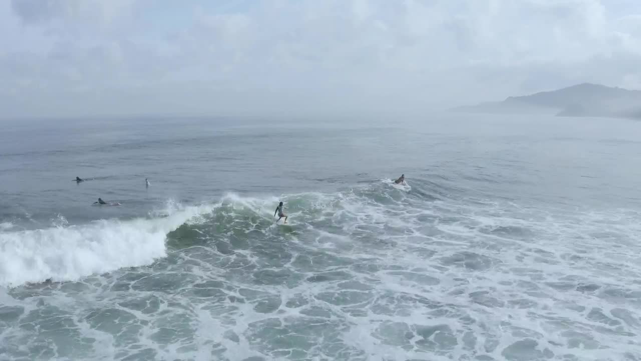 Free Video Stock surfer catching a wave form above Live Wallpaper
